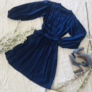 Cobalt Blue Banana Republic Bell Sleeve Dress